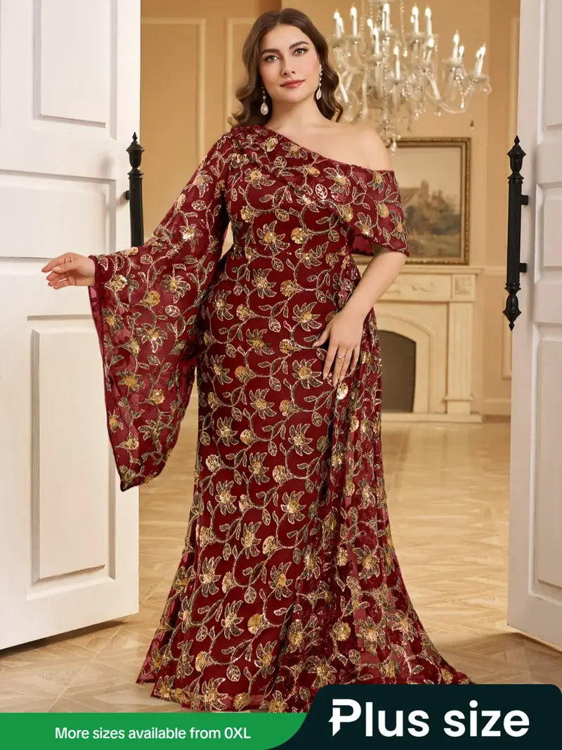 long sleeve evening dress pattern Long Sleevess V-neck Beading Patterns Long Mermaid Prom Gowns main image 1