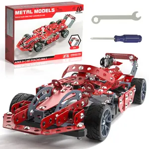 Metal-feel racing building block set for teenage boys, highly recreated sports car model, challenging DIY educational toy that develops logical thinking, premium metal paint finish product for collection and display—top choice gift for racing enthusiasts
