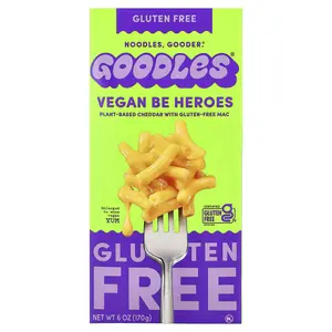 Goodles Vegan Be Heroes, Plant-Based Cheddar With Gluten-Free Mac, 6 oz (170 g)