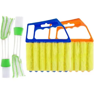 4PCS Window Blind Cleaner Duster Tool, 7 Finger Mini Handheld Brush for Air Vent, Wood Blinds & Fan Dust Cleaning