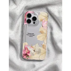 Shock-absorbing floral element fashion hibiscus flower printed transparent phone case, spring, thick transparent protective case, fashionable, high-quality gift, suitable for iPhone 17/16/15/14/13/12/11/X/XS/XSMAX,summerwins summerwins