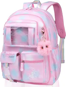Kids Backpacks For Girls Multiple Pockets Backpack Kawaii Bookbag For Primary Elementary High School