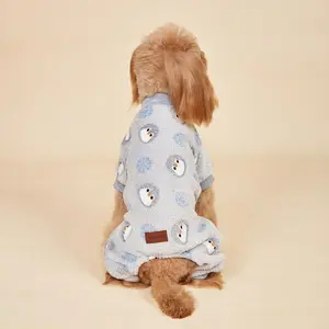 Cute Cartoon Animal Print Pet Jumpsuit, Soft Comfortable Pet Clothes for Small Dogs, Puppy, Poodle, Pet Clothes for Autumn & Winter, Pet Accessories