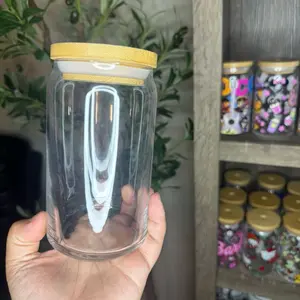 16oz Glass Cup with Custom Design and Glass Straw - Perfect for Your Beverages