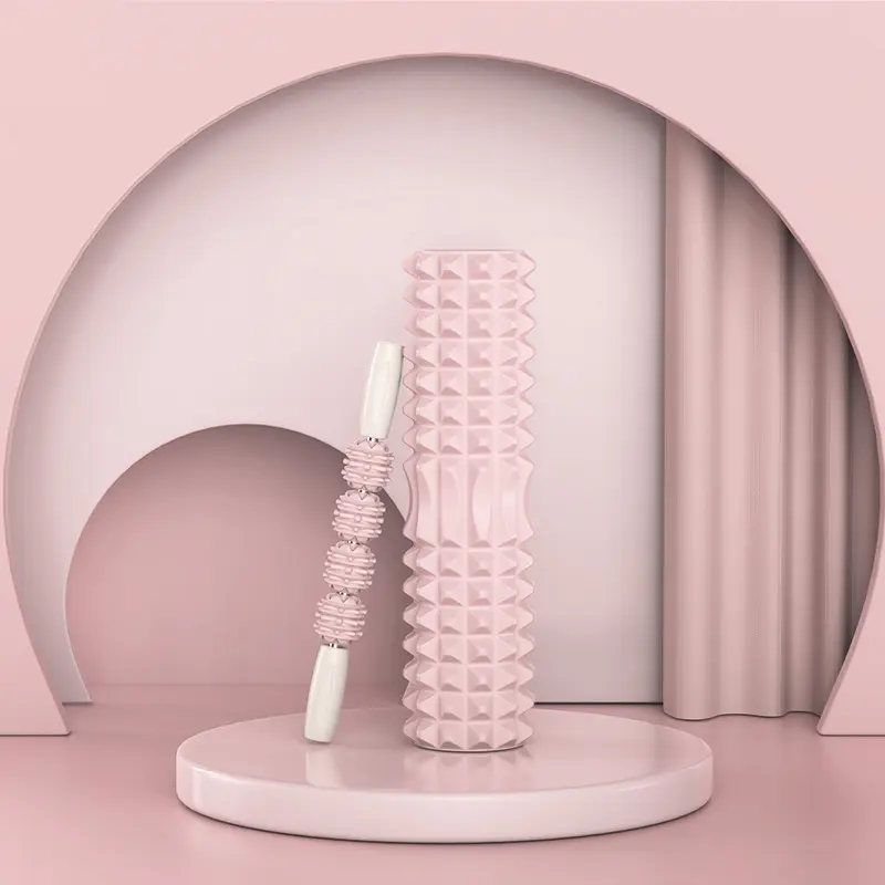 (45cm Foam Roller + Spiked Roller) Pink