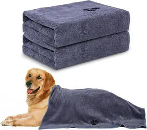 Microfiber Dog Towels for Drying Dogs, 2 Pack Large Pet Grooming Towels, Soft Absorbent Dog Bath Towel 40 x 23.6 Inch