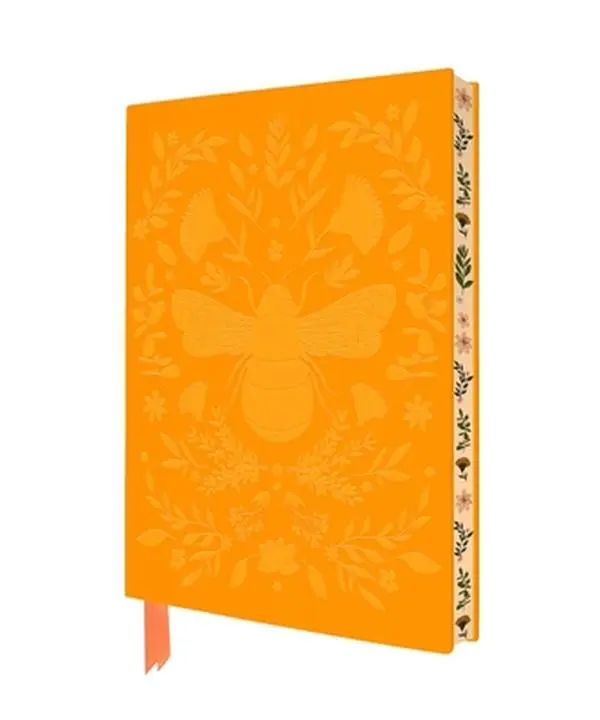 Hardcover Book: Jade Mosinski Bee Artisan Doodle Journal with Ribbons, Vegan Leather, Lined & Decorated Pages, Teasing Vines (Flame Tree Journals) - Flame Tree Studio, Easy to Slip Into Bag, 0.57 lbs, 8.19" H x 5.91" L x 0.55" W