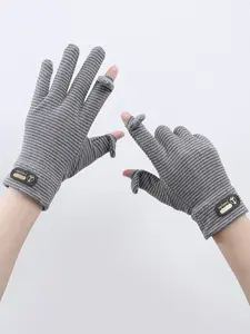 Autumn Winter Gloves for Men Women, Elastic Two-Finger Touchscreen Warmth, Stylish Fingerless Design for Cold Weather Protection