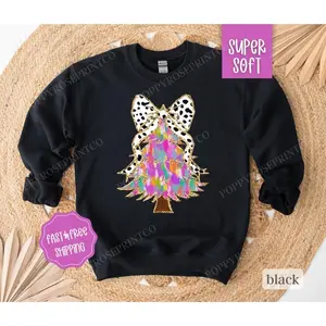 PaintedChristmasTreeSweatshirt,ChristmasSweater,HolidaySweatshirtforWomen