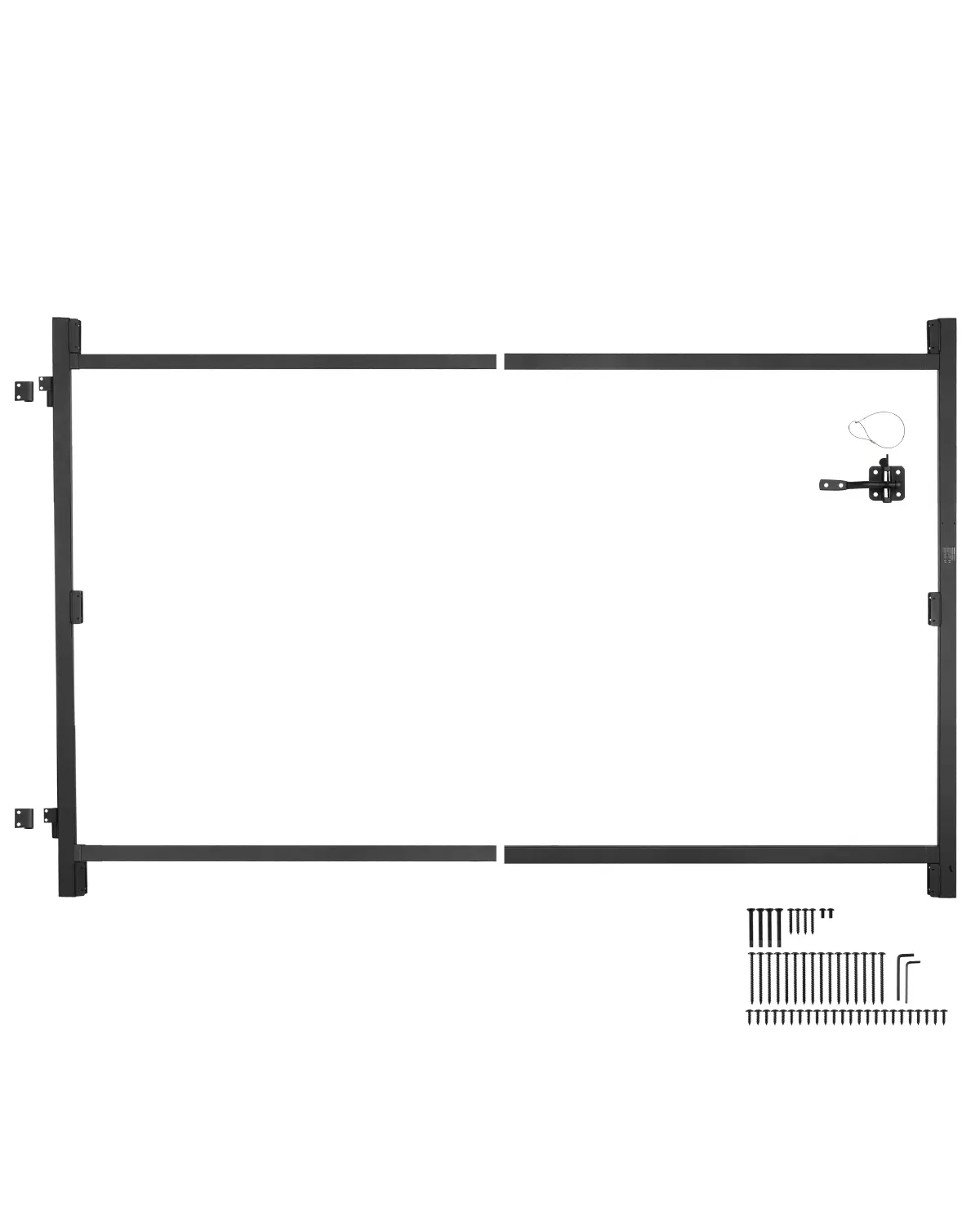 【Summerfinds】VEVOR Gate Building Kit,Fits 40 to 72 in Wide OpeningsUp from 4 to 5 ft High FenceAdjustable Gate Building KitAnti Sag Full Gate Frame Kit with Latch Lock and Screwsfor Wooden FenceIron