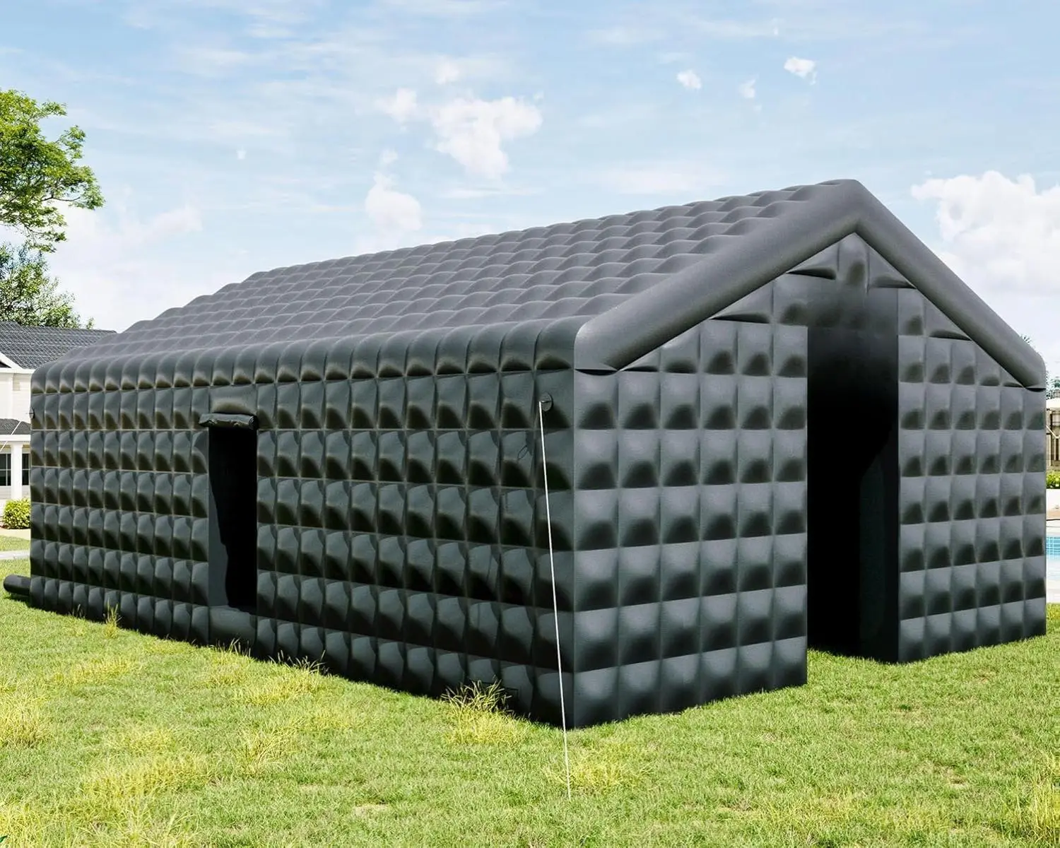 [SummerSale]【Ships in 2 Boxes】Amerlife Large Black Inflatable Night Club Tent with 2 Side Doors, with Logo Area Gazebo Event House for Wedding Birthday Backyard Party- Ships in 2 Boxes,Best Gift Ideas/Christmas Gifts
