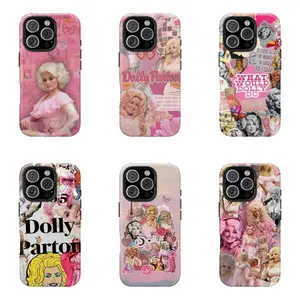 Dolly Parton Collage Phone Case, Retro Country Music Aesthetic Protective Cover, Compatible with iPhone 11-17 Pro Max/Plus