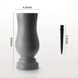 Elliptical Angel Grave Vase with Spikes - Memorial Decorations for Cemetery - Human or Pet Graves