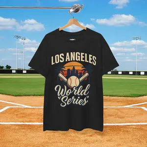 World Series LA Baseball Unisex Tee, Los Angeles Baseball Cotton Shirt, Sports Fan Unisex Top, Baseball Gift for Him, Dodgers Fan Apparel