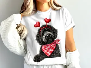 Valentine's Dog T-Shirt with Heart Glasses Design Bubblegum Tee for Pet Owners Perfect for Valentine’s Day Events