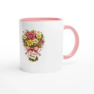 Love You Mom Mug, Cute Floral Mother’s Day Coffee Mug, Best Mom Ever Gift, Appreciation Ceramic Cup Drinkware