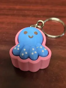 3d printed octopus fidget clicker keychain