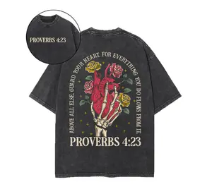 Proverbs 4:23 Christian T Shirt Guard Your Heart Bible Verse Shirt Faith Based Graphic Tee Religious Gift Christian Apparel Inspirational Scripture Shirt