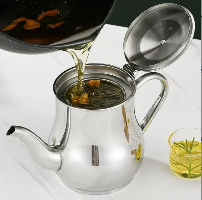 2-in-1 Oil Storage & Strainer Pot  | High-Quality Stainless Steel | Perfect for Filtering Chili Oil, Grease, & Bacon Fat