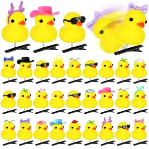 30 count Duck Hair Clips Yellow Duck Hairpin Cartoon  Clips  for Women Festivals Holiday Party Supplies(Mixed)