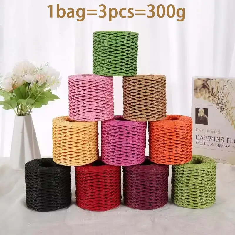 Raffia Grass Yarn for Knitting, DIY Raffia Rope Material, Handmade Straw Hat, Crochet Bags, Cool Hats, Craft Supplies, Crochet Thread, Yarn for Crocheting