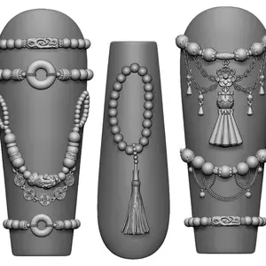 Nail Art Bracelet Necklace  Beads Charms Silicone Mold, 3D High-Transparency Silicone Carving Template, DIY Nail Jewelry Tool, Self-Made Nail Accessories, Vintage Charm, Nail Decoration