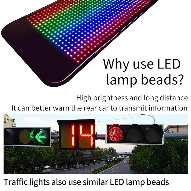 Blumi Light Programmable Flexible LED Digital Display, Smart APP Control, DIY Pattern Animation Matrix Panel Board Banner LED Lights for Car (19.2" x 4.3")