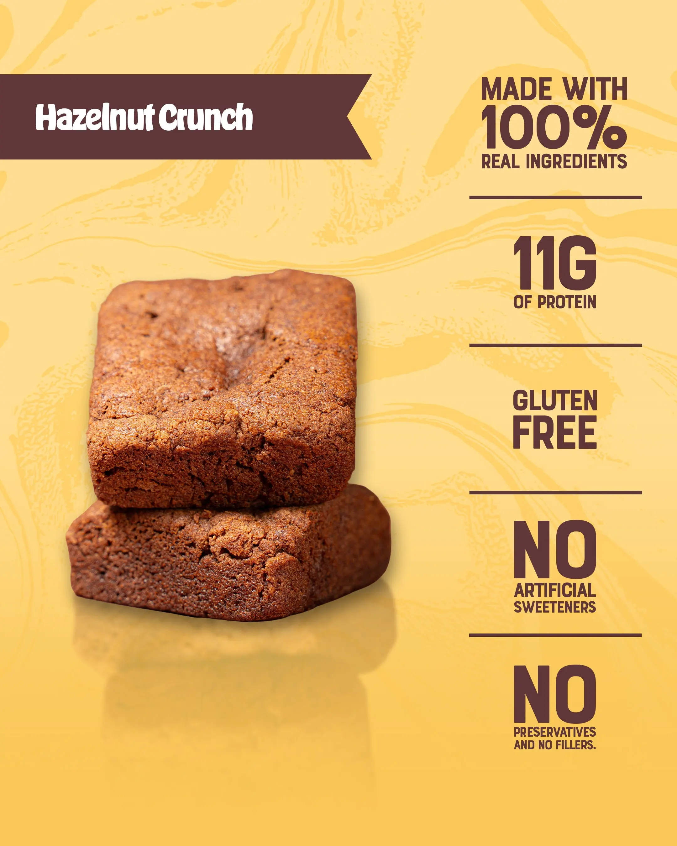 Fudge Fuel-Hazelnut Espresso Crunch brownie