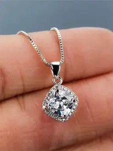 1 PC Fashion Cubic Zirconia Necklace Pendant For Women Jewelry Gift For Valentine's Day Wedding Party Jewelry