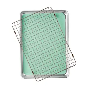 The Pioneer Woman Aluminum Sheet Pan Set with Wire Rack & Silicone Baking Mat, 3-Piece, 13"x18"