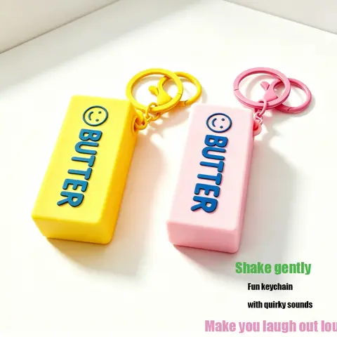 Creative Stress-Relief Screaming Butter Stick Keychain, Prank Novelty Key Pendant for Bags & Car Keys, Great Gift for Classmates, Friends and Family