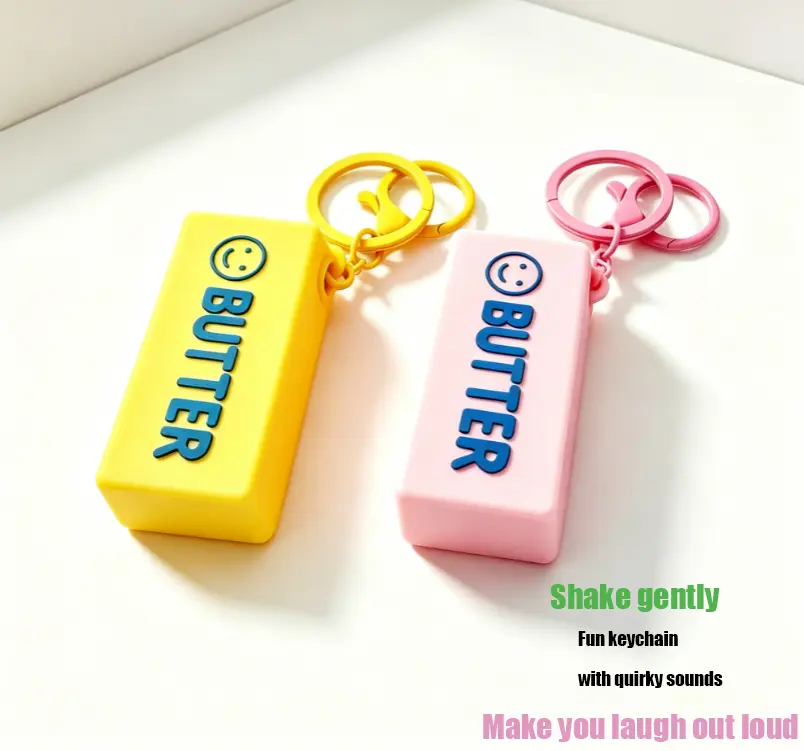 Creative Stress-Relief Screaming Butter Stick Keychain, Prank Novelty Key Pendant for Bags & Car Keys, Great Gift for Classmates, Friends and Family