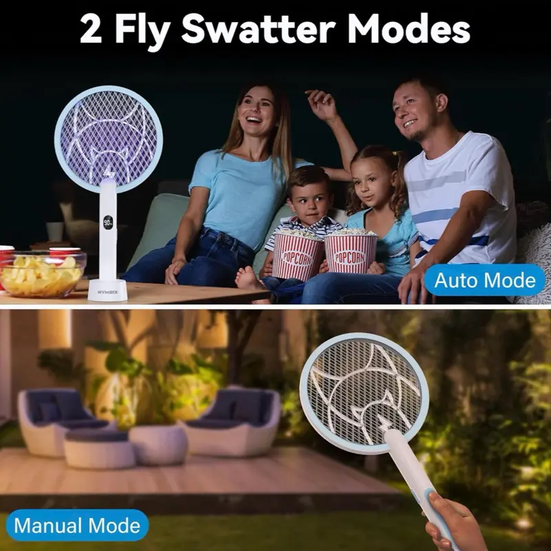 Electric Fly Swatter Racket, 4000V Bug Zapper Racket Rechargeable 1 Pac