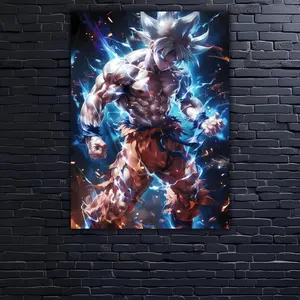 Goku Ultra Instinct Metal Wall Art: Uv Printed Anime Poster, Custom Option