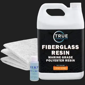 Polyester Resin and Chopped Strand Mat Fiberglass Kit with MEKP Hardener