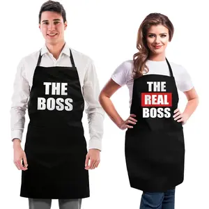 [Mother's Day Gift] Funny Couple Aprons - Gift Ideas For Her Him - Kitchen Cooking Set - Birthday, Wedding, Engagement, Bridal Shower