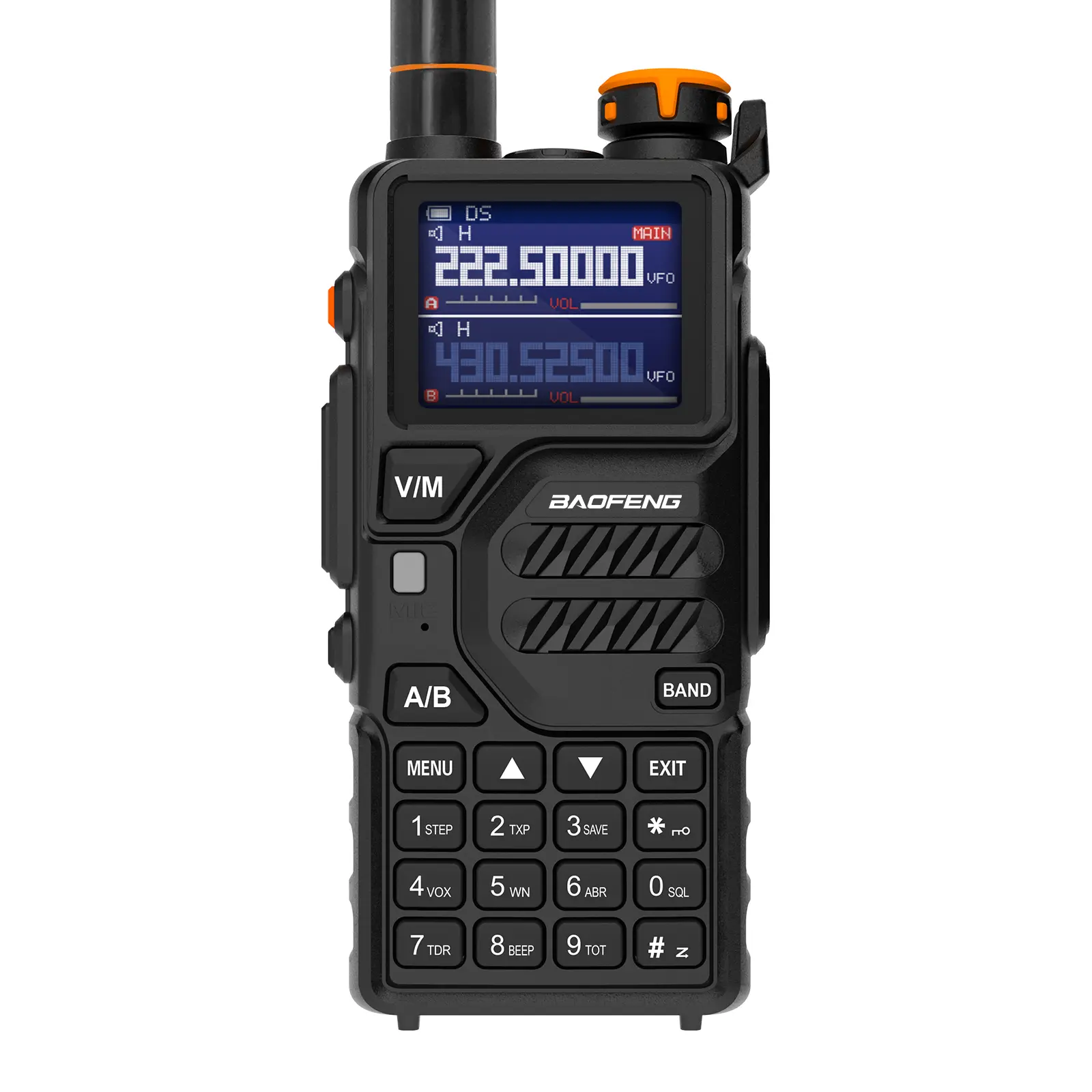 Baofeng K5 Plus 10-Watt 136-174/220-260/400-480MHz Type-C 2500mAh Battery 999CH walkie talkie Audio 1Pc copy frequency
