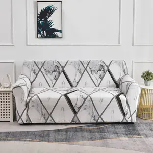 Geometric Pattern Sofa Cover, 1 Count Sofa Slipcover with 1 Count Pillowcase, Sofa Protector for Home Living Room, Home Decor
