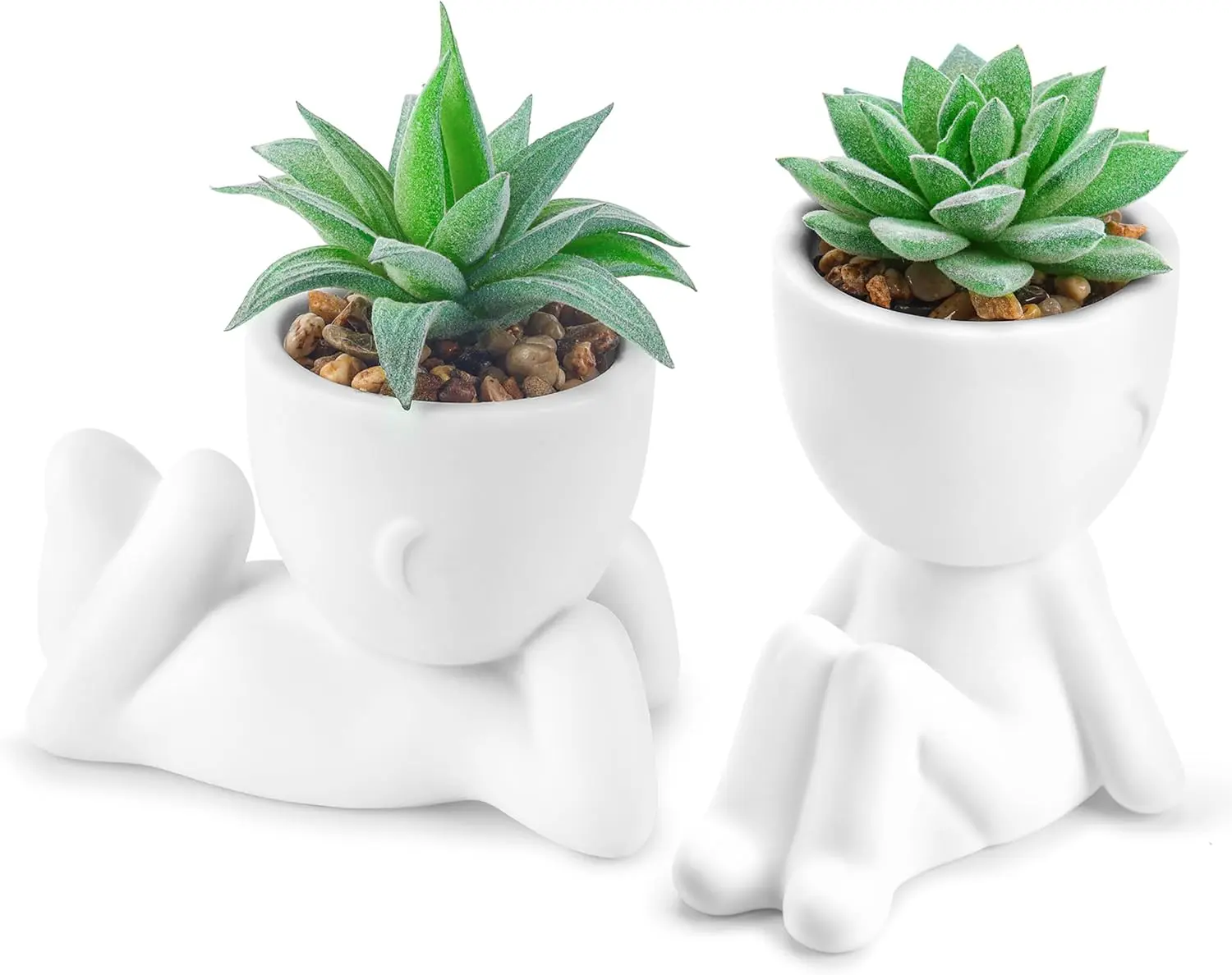 Der Rose 2-Piece Faux Succulent Plants Set - Farmhouse Decorative Artificial Ornaments for Office Desk, Home Shelf (summerwins Mid Year Sale)