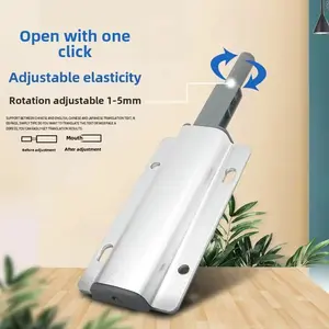 Aluminum Alloy Cabinet Door Bounce Back Device, No Pull Handle Hand Press Rebounder, Furniture Hardware Accessory, Durable and Easy to Install
