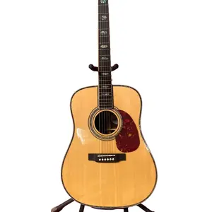 Natural D45 acoustic electric guitar solid spruce top rosewood fingerboard 20Frets