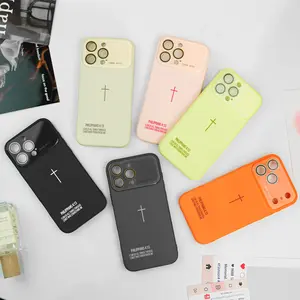 Cross Minimalist Phone Case for iPhone Case iPhone 17 Pro Max Plus Air/16/15/14/13/12/11  Phone Cases, Philippians Protective Silicone Cover, Protection Durable, Shockproof Drop, Faith, Jesus, God.WC81