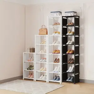 Vertical Shoe Rack Storage Cabinet, Plastic Independent Design, Space-Saving Solution for Closet & Doorway, Ideal for Organizing Shoes, Closet Shoe Organizer