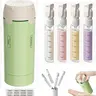 4-in-1 Graduated Cosmetic Travel Dispenser Kit - 4-Pack 30ML Leakproof Portable Compact Refillable Toiletry Bottles for Shampoo, Shower Gel, Travel Stuff, Camping Trips (Green)