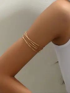 Adjustable Hollow Out Multi-Layer Cross Arm Ring, Exaggerated Personalized Hip-Hop Open Bracelet Fashion Bracelets Elegant Jewelry Bracelet Body Chain, Unisex Fashion Accessory