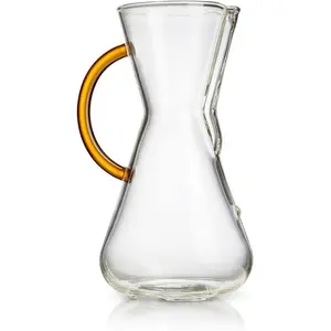 Chemex Pour-Over Glass Coffeemaker 3-Cup Gold Colored Handle Series Exclusive Packaging Non-Porous Borosilicate Glass Easy to Use Pots Tea