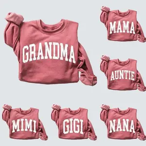 Personalized Mom Grandma Sweatshirt, Custom Mama Nana Crewneck Sweatshirt, Mother’s Day Gift for Mom Grandma, Cute Family Name Sweatshirt, Meaningful Mother’s Day Gift - AL