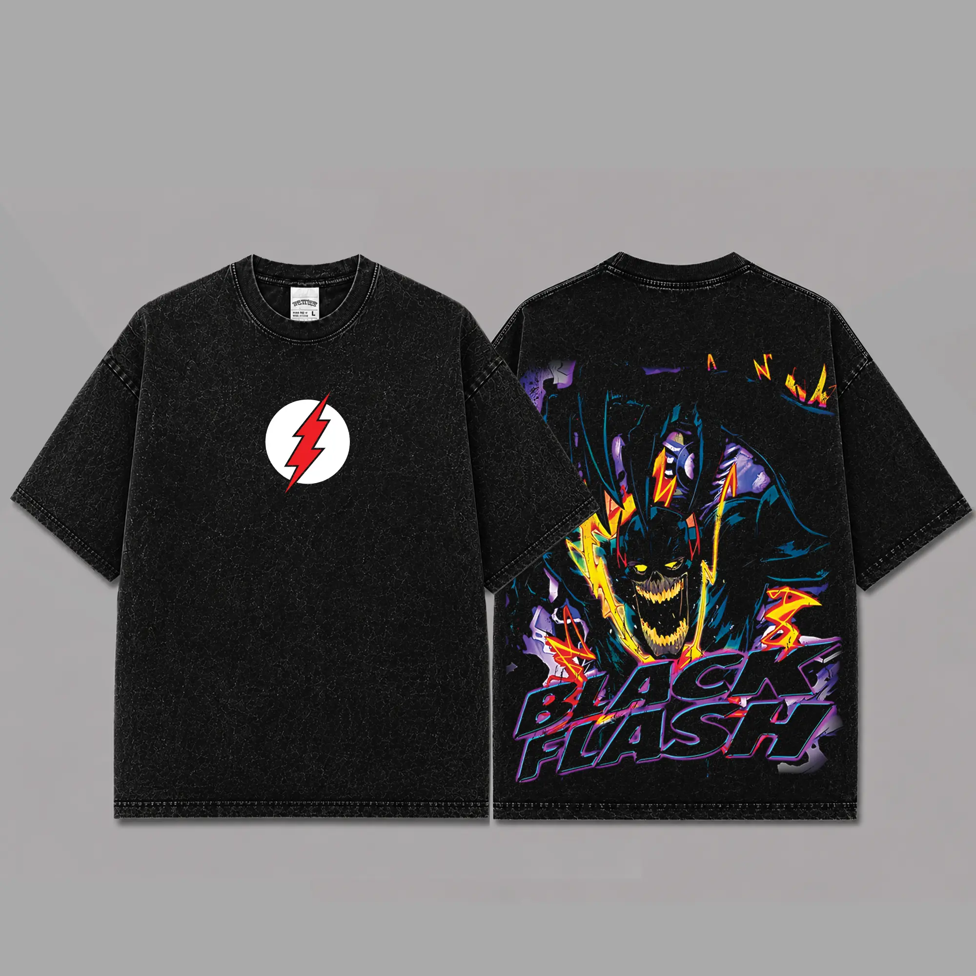 BlackFlash Inspired Oversized Graphic T-Shirt, Vintage Movie Actor Fan Tee, The Barry Allen Shirt, Y2K Comic Style Streetwear Top, Red Cotton Unisex Tee, Retro Superhero Inspired Shirt, Gift for Movie Fans