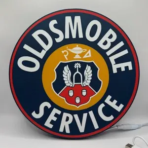 Oldsmobile Service 10" Light Up LED Sign with Circular Design and "OLDSMOBILE SERVICE" Text decorative novelty