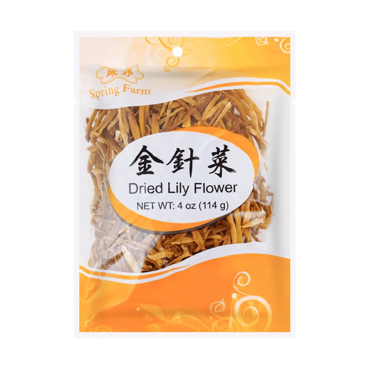 SPRING FARM Premium Dried Golden Needles Daylily Flowers (114g) - High-Quality Edible Flowers for Cooking & Soups